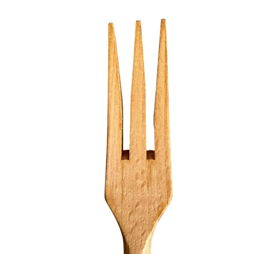 Hand Painted Ceramic Handled Wooden Fork Vintage Retro Ornate ￼